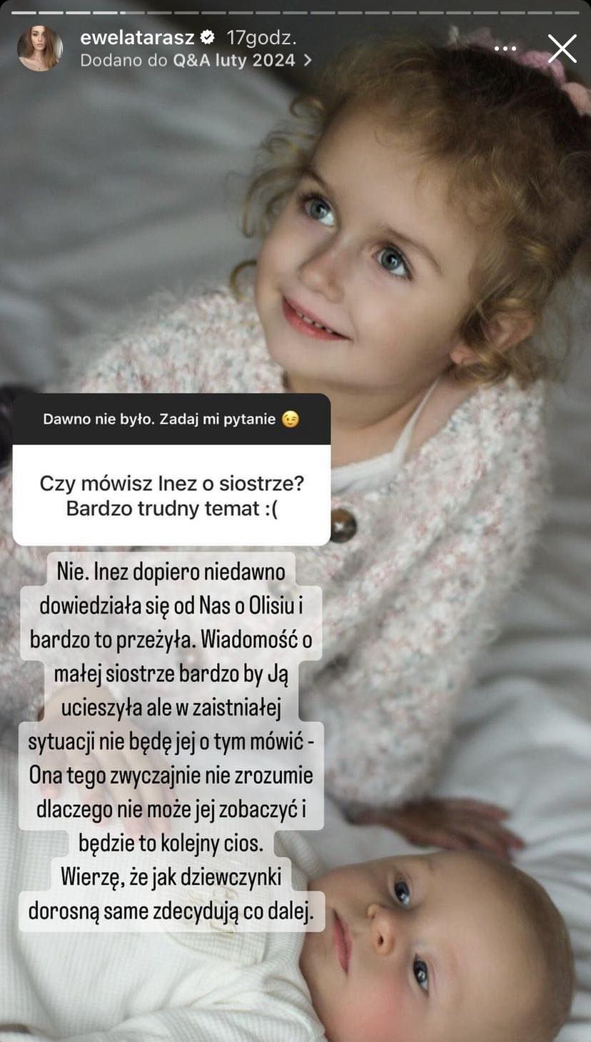 Ewelina Taraszkiewicz o tym, czy powie córce o siostrze (Instagram)