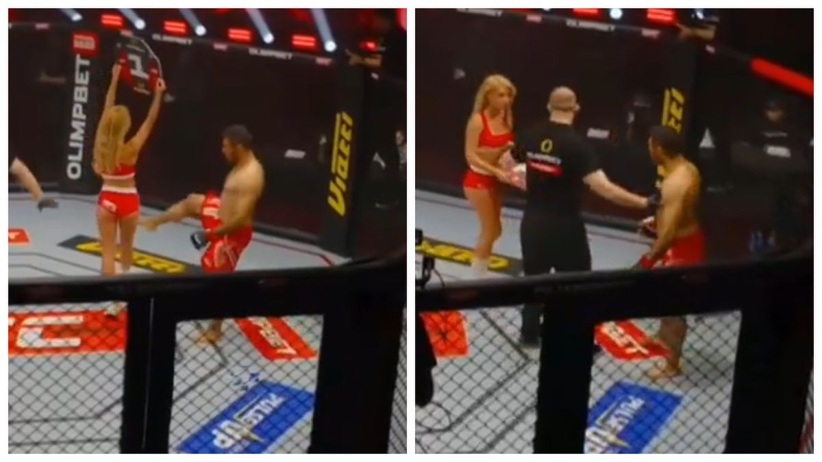 Ali Heibati kopnął ring girl (twitter.com/Matysek88)