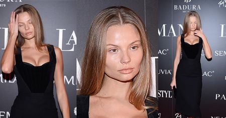 Ściśnięty biust Frąckowiak na pokazie La Manii. Seksowny? (ZDJĘCIA)