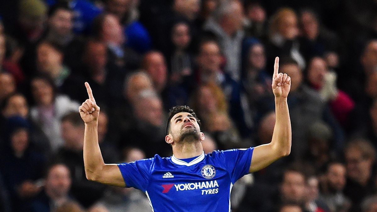 Diego Costa w koszulce Chelsea
