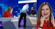 Wpadka w Polsat News. Pracownik techniczny nie wiedział, że jest na wizji. Agnieszka Gozdyra wybuchła śmiechem