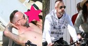 Nergal z piękną brunetką w Sopocie. Najpierw opalali się na plaży, a potem wybrali się na rowery [PAPARAZZI]