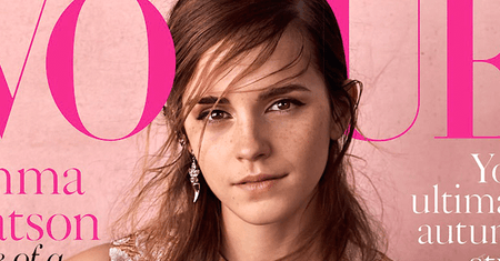 Naturalna Emma Watson w złocie na okładce "Vogue'a"