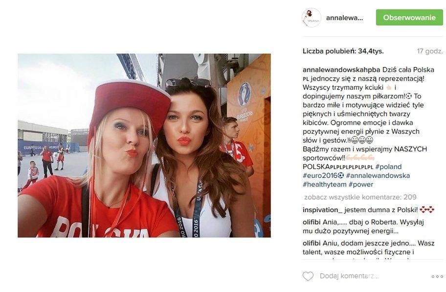 Anna Lewandowska, mecz Polska-Niemcy EURO 2016