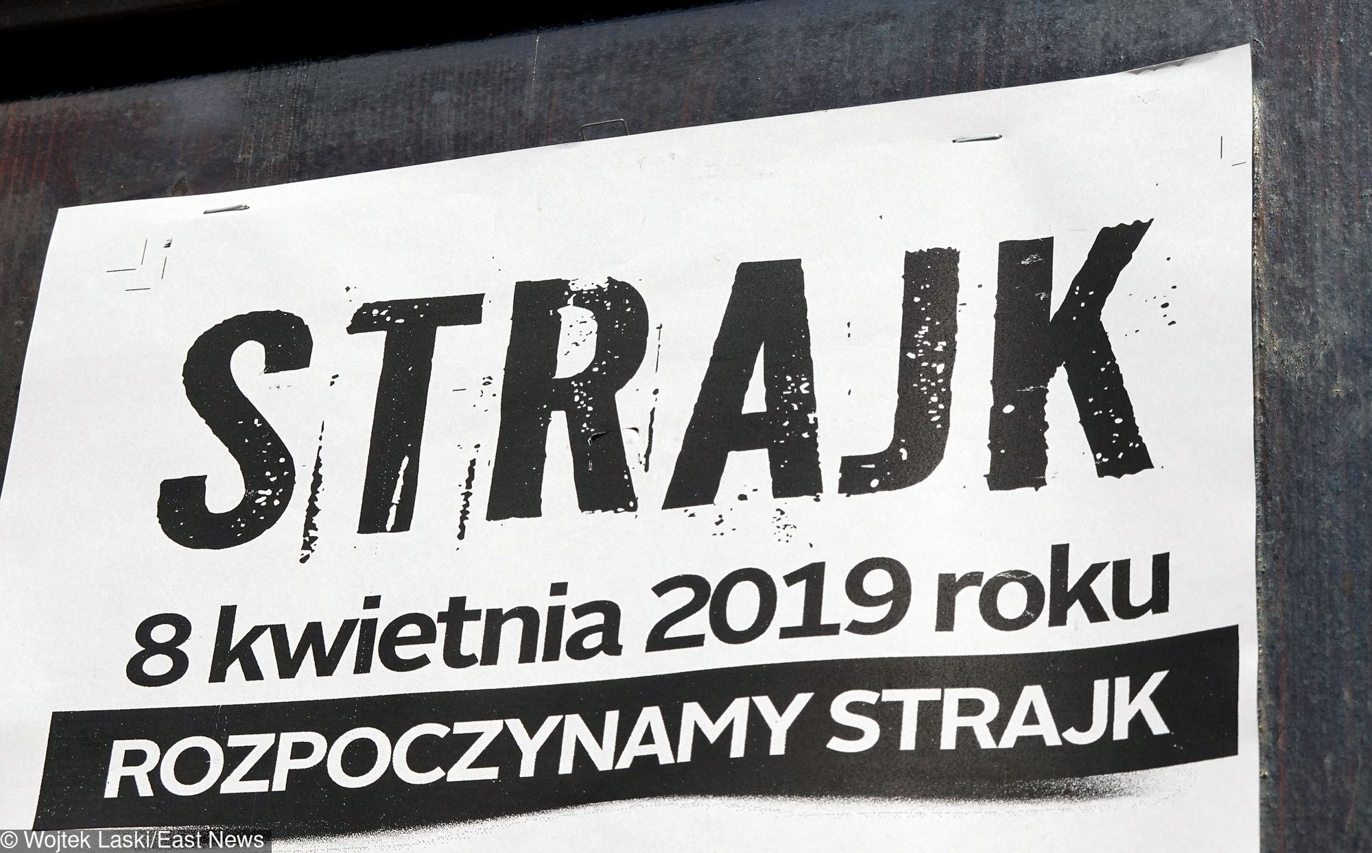 Strajk nauczycieli, Szkola Podstawowa nr. 85 im. Benito Juareza, Mokotow, ul. Narbutta, Warszawa, 08.04.2019 r./EastNews