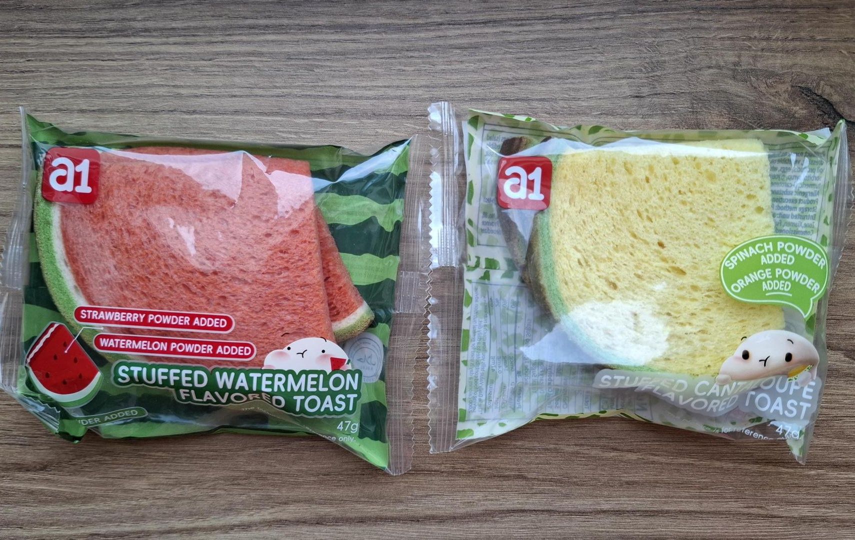 Tost o smaku arbuza i tost o smaku melona