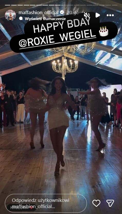 Roxie Węgiel tańczy na urodzinach