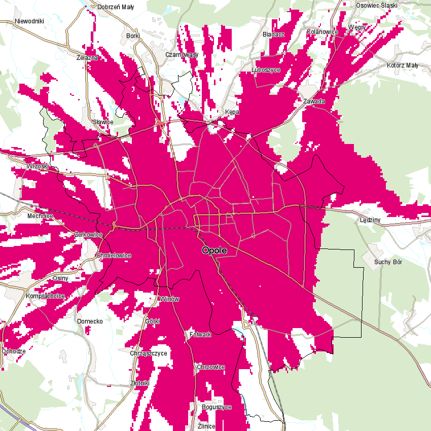 Zasięg 5G w Opolu, fot. T-Mobile.