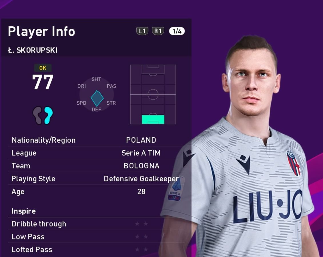 Łukasz Skorupski w "PES 2020" 