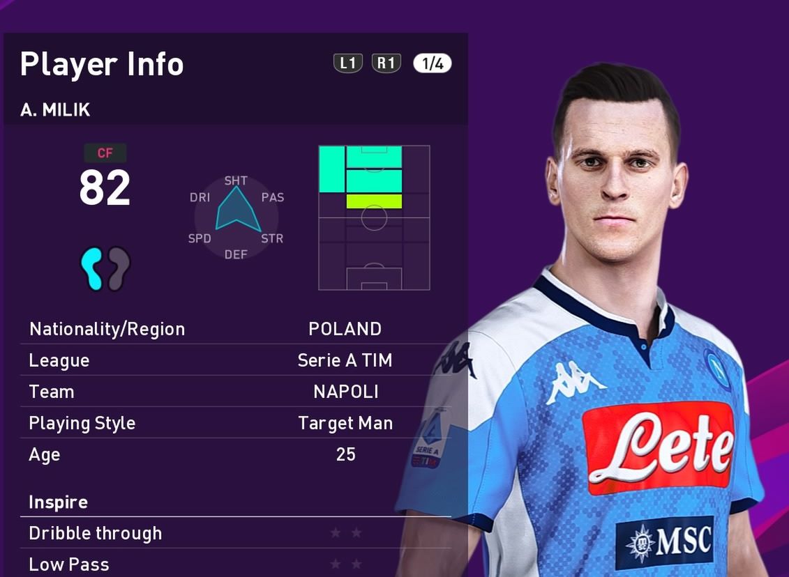 Arkadiusz Milik w "PES 2020" 
