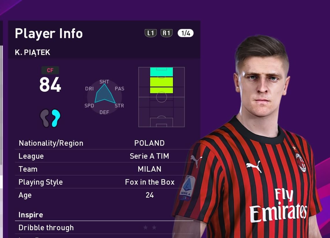 Krzysztof Piątek w "PES 2020" 