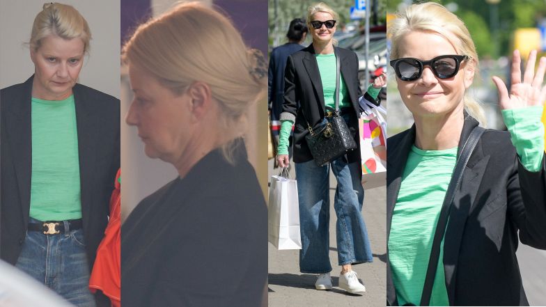 Małgorzata Kożuchowska rebusca en las tiendas, cuelga bolsos y saluda alegremente a los paparazzi (FOTOS)