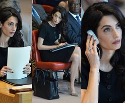Poważne minki Amal Clooney na posiedzeniu Rady Bezpieczeństwa