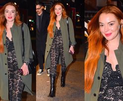 Lindsay Lohan i jej świeżo ostrzyknięte usta podbijają Nowy Jork