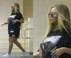 Beyonce z wielkim brzuchem i doczepianymi włosami w drodze do szpitala (ZDJĘCIA)