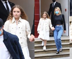 9-letnia Harper Beckham towarzyszy świeżo zaręczonemu Brooklynowi i jego ukochanej na luksusowych zakupach (ZDJĘCIA)