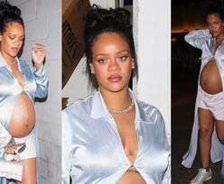 Rihanna wyłania się z restauracji w gustownej podomce i z DIAMENTAMI na szyi (ZDJĘCIA)