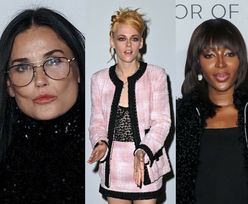 Gwiazdy brylują na paryskim Fashion Weeku: Demi Moore z córką, Lily-Rose Depp w sukience Chanel, poczochrana Kristen Stewart (ZDJĘCIA)