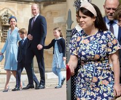 Eleganccy Kate Middleton i książę William mkną z dziećmi i gromadą royalsów na mszę wielkanocną (ZDJĘCIA)