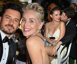 Gala amfAR w Cannes: Orlando Bloom zabawia Sharon Stone, Stella Maxwell i Bella Thorne tulą się do partnerów  (ZDJĘCIA)