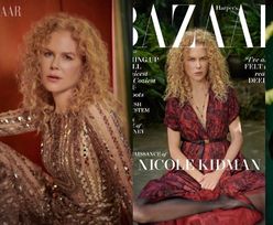 Posągowa Nicole Kidman z burzą rudawych loków świdruje magnetycznym spojrzeniem z okładki "Harper's Bazaar" (ZDJĘCIA)