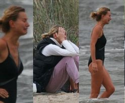Zrozpaczona Joanna Moro ZALEWA SIĘ ŁZAMI na plaży w Sopocie (ZDJĘCIA)