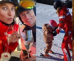 Zimowy wypad Lewandowskich: Ania ubrana w kurtkę za 1,5 tysiąca złotych ekscytuje się jeżdżącą na nartach Klarą, a Robert odpręża się w saunie (FOTO)