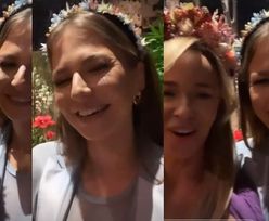 Anna Lewandowska i Joanna Przetakiewicz z kwiatami na głowach pozdrawiają z charytatywnego eventu: "Nastąpiła TELEPORTACJA" (ZDJĘCIA)