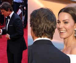Tom Cruise majstrował przy butach?! Stał ramię w ramię z Kate Middleton, która jest od niego wyższa (ZDJĘCIA)