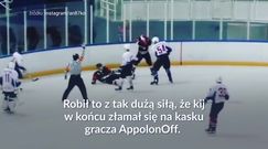 #dziejesiewsporcie: Połamał hokejowy kij na głowie rywala