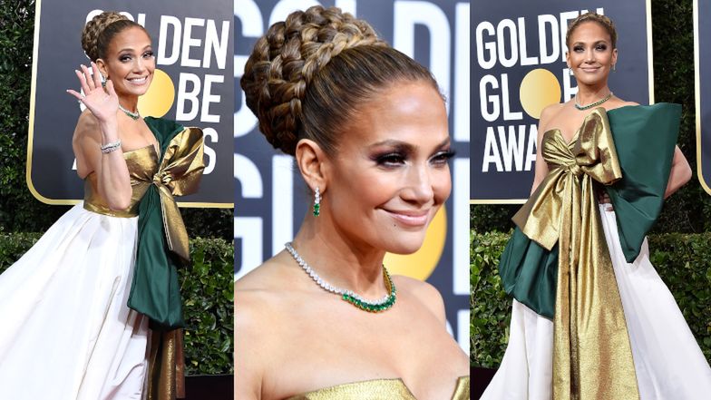 Złote Globy 2020: Jennifer Lopez przebrała się za zmysłową OZDOBĘ CHOINKOWĄ (FOTO)