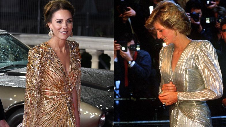 Kate Middleton oddała hołd księżnej Dianie. Inspirowała się jej kreacją z premiery Bonda sprzed lat (ZDJĘCIA)