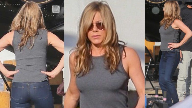 Skąpana w hawajskim słońcu Jennifer Aniston prezentuje UMIĘŚNIONE RAMIONA na planie filmu (ZDJĘCIA)