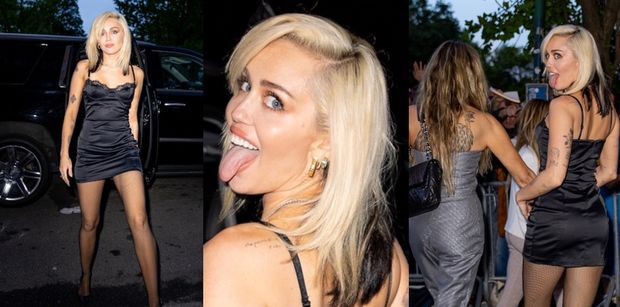 Miley Cyrus w zmysłowej mini SUSZY JĘZYK na kolacji z rozwodzącą się mamą (ZDJĘCIA)
