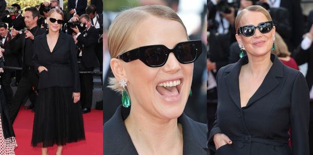 Joanna Kulig cała w czerni zadaje szyku na czerwonym dywanie w Cannes (ZDJĘCIA)