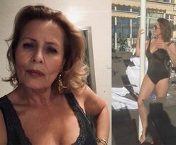 65-letnia Szapołowska pozuje przy rurze w kostiumie kąpielowym. Fani: "BOGINI PIĘKNA!"