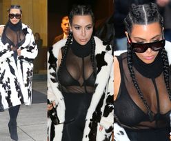 Piersi Kim Kardashian wracają... w futrze (ZDJĘCIA)