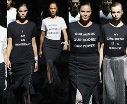 Tydzień mody w Nowym Jorku: modelki w hidżabach, polityczne hasła, piersi Kim i więzień na wybiegu (ZDJĘCIA)
