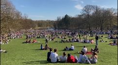 Tłumy w parku w Belgii. Ludzie gromadzą się pomimo obostrzeń