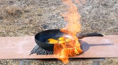 Jajka smażone na 1000 zimnych ogni. Zaskakujący eksperyment ukraińskiego Youtubera