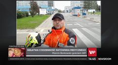 Marcin Borkowski do rannych dojeżdża na skuterze w 4 minuty