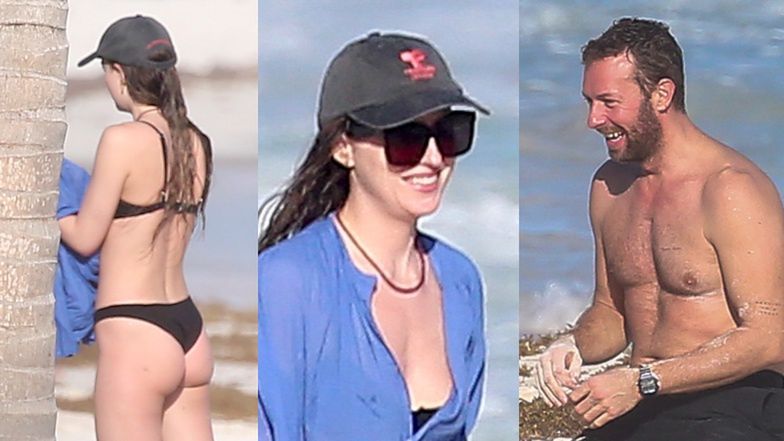 Zakochani Dakota Johnson i Chris Martin demonstrują piękne ciała na wakacjach w Meksyku (ZDJĘCIA)
