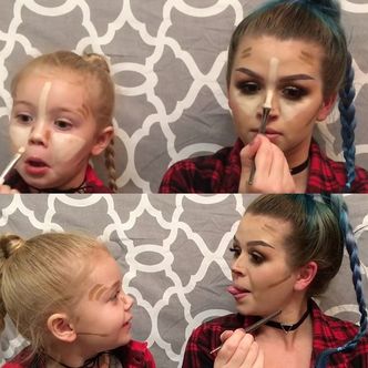 Amerykańska blogerka uczy swoją 5-letnią córkę… makijażu! (ZDJĘCIA)