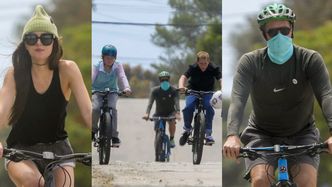 Dakota Johnson i Chris Martin korzystają ze słonecznej pogody na rodzinnej wycieczce rowerowej podczas kwarantanny (ZDJĘCIA)