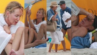 ZMARZNIĘCI Beata Ścibakówna i Jan Englert wypoczywają na plaży w Juracie (ZDJĘCIA)