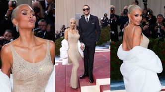 Gala MET 2022. Blondwłosa Kim Kardashian bryluje na czerwonym dywanie W ORYGINALNEJ SUKNI Marilyn Monroe (ZDJĘCIA)