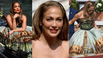 Jennifer Lopez sprawdza się w roli modelki, pozując dla Dolce & Gabbana w WENECKIEJ GONDOLI (ZDJĘCIA)