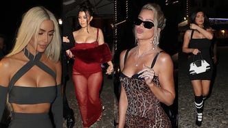 Klan Kardashianów zmierza na kolację przed TRZECIM ślubem Kourtney i Travisa: odchudzona Kim, Khloe w panterce, Kendall z chłopakiem (ZDJĘCIA)