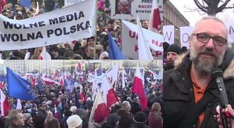 Lider KOD na manifestacji w Łodzi: "Zagrożona jest demokracja!"