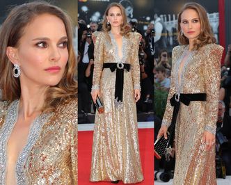 Wenecja 2018: barczysta Natalie Portman w złotych cekinach Gucci